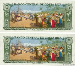 5 Colones Consécutifs COSTA RICA  1975 P.236c UNC-