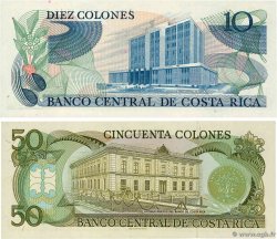 10 et 50 Colones Lot COSTA RICA  1983 P.237b et P.253 SC+