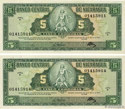 5 Cordobas Lot NICARAGUA  1968 P.116a SPL