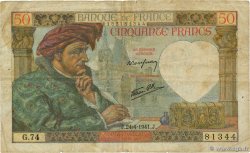 50 Francs JACQUES CŒUR FRANCE  1941 F.19.09 TB