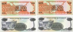 20000 Cordobas sur 20 Cordobas et 500000 Cordobas sur 1000 Cordobas Lot NICARAGUA  1987 P.147 et P.150 q.FDC