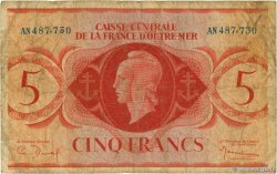 5 Francs FRENCH EQUATORIAL AFRICA  1943 P.15a VG