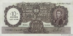 10 Pesos sur 1000 Pesos Remplacement ARGENTINE  1969 P.284r