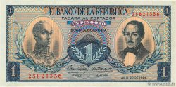 1 Peso Oro COLOMBIA  1966 P.404c MBC+