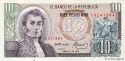 10 Pesos Oro COLOMBIA  1978 P.407f UNC-