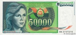 50000 Dinara YUGOSLAVIA  1988 P.096 UNC