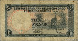 10 Francs CONGO BELGE  1955 P.30a B+