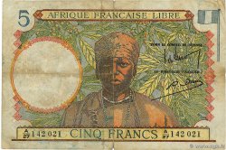 5 Francs AFRIQUE ÉQUATORIALE FRANÇAISE Brazzaville 1941 P.06a MB