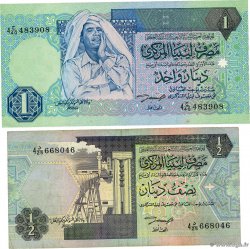 1/2 et 1 Dinar Lot LIBYEN  1991 P.58b et P.59a S to SS