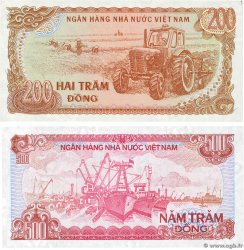 200 et 500 Dong Lot VIETNAM  1987 P.100c et P.101a FDC