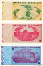 5 au 20 Dollars Lot SIMBABWE  2009 P.93 au P.95 ST