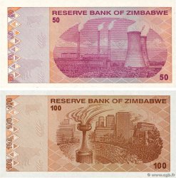 50 Dollars Lot ZIMBABWE  2009 P.96 et P.97 UNC-