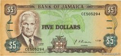 5 Dollars JAMAICA  1991 P.70d SC