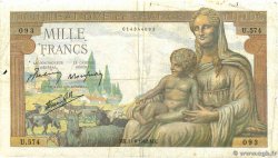 1000 Francs DÉESSE DÉMÉTER FRANCE  1942 F.40.02 F