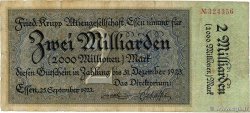 2 Milliarden Mark DEUTSCHLAND Essen 1923 