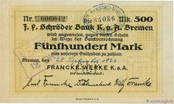 500 Mark DEUTSCHLAND Bremen 1922 