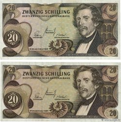 20 Schilling Lot AUSTRIA  1967 P.142a BB