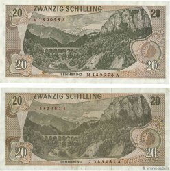 20 Schilling Lot AUSTRIA  1967 P.142a VF