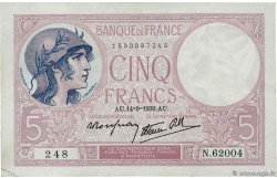 5 Francs FEMME CASQUÉE modifié FRANCIA  1939 F.04.08