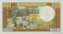 100 Francs - 20 Ariary MADAGASKAR  1966 P.057a