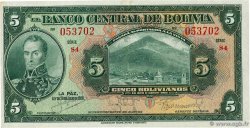 5 Bolivianos BOLIVIA  1928 P.120a XF+