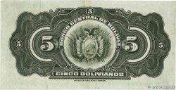 5 Bolivianos BOLIVIEN  1928 P.120a VZ+