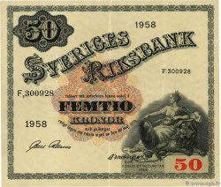 50 Kronor SUÈDE  1958 P.44d EBC