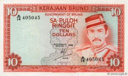 10 Ringgit - 10 Dollars BRUNEI  1983 P.08b UNC-