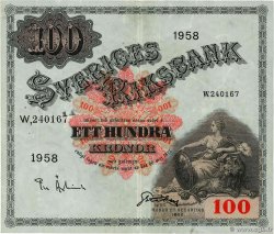 100 Kronor SUÈDE  1958 P.45d q.SPL