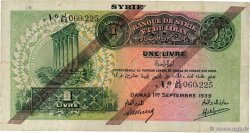 1 Livre SYRIE  1939 P.40c TB