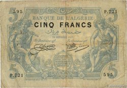 5 Francs ALGERIA  1915 P.071a