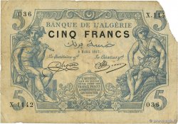 5 Francs ALGÉRIE  1917 P.071b