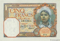 5 Francs ALGERIEN  1941 P.077b fST+