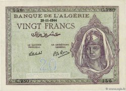 20 Francs ALGÉRIE  1944 P.092