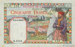 50 Francs ALGERIEN  1942 P.084 fVZ