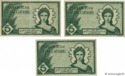 5 Francs Lot ALGERIA  1942 P.091 q.SPL