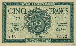 5 Francs ALGERIA  1942 P.091