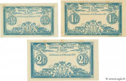 50 Centimes et 1, 2 Francs Lot ALGERIA Oran 1915 JP.141.04, JP.141.08 et JP.141.16 XF+