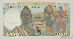 5 Francs FRENCH WEST AFRICA  1951 P.36 VZ