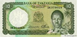 10 Shillings TANZANIA  1966 P.02e UNC