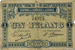 1 Franc FRANCE régionalisme et divers Corrèze 1915 JP.051.03