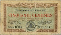 50 Centimes FRANCE régionalisme et divers Chambéry 1920 JP.044.11 B+