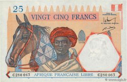 25 Francs FRENCH EQUATORIAL AFRICA Brazzaville 1941 P.07a AU+