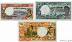 100 à 1000 Francs Lot NEW HEBRIDES  1970 P.18d, P19b et P.20c UNC-