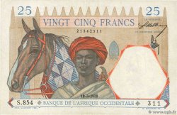 25 Francs FRENCH WEST AFRICA  1938 P.22 MBC