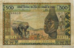 500 Francs STATI AMERICANI AFRICANI  1959 P.102Aa MB