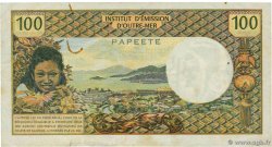 100 Francs TAHITI  1973 P.24b VF