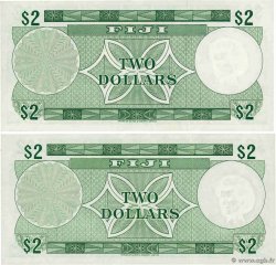 2 Dollars Lot FIJI  1974 P.072b et c UNC-