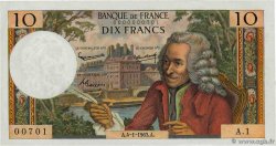 10 Francs VOLTAIRE Petit numéro FRANCE  1963 F.62.01A1 SPL