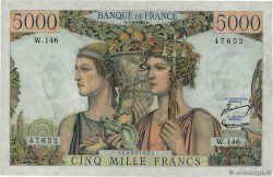 5000 Francs TERRE ET MER FRANCE  1956 F.48.11 XF+